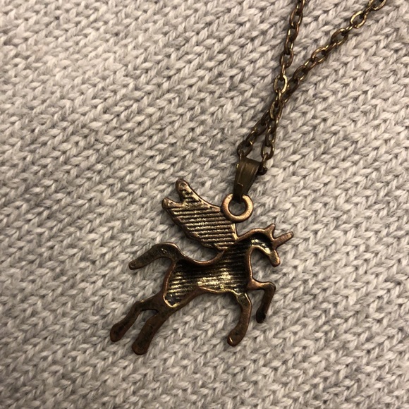 Bronze Unicorn Pendant with necklace - Picture 3 of 3